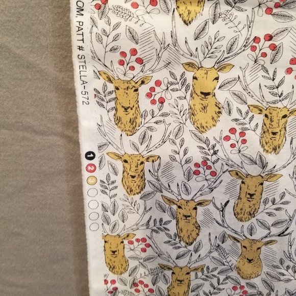 Dear Stella Fabric Timberland Stag Deer Antlers Berries Material Crafting Sewing - Picture 5 of 5